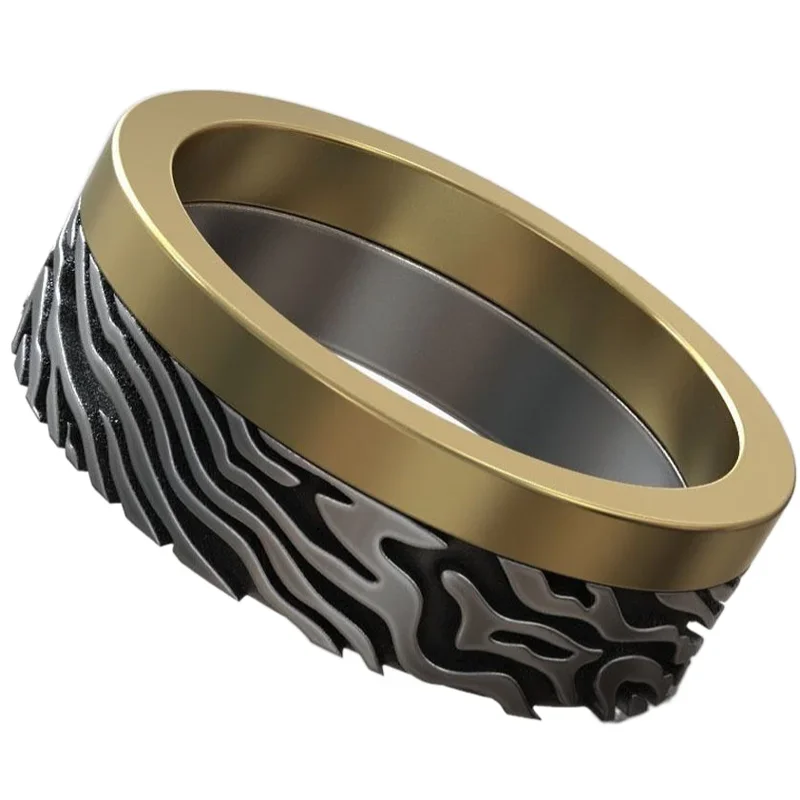 Fitness Tracker Band - 7-10g Mokume Gane Damasco Padrão Aliança