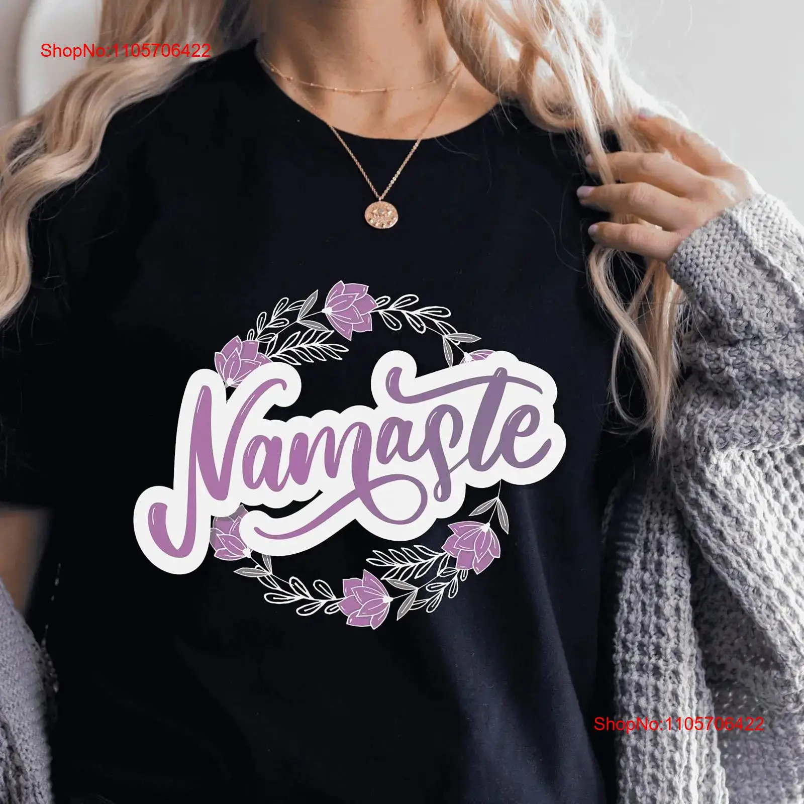 Yoga Fitness Name - Camiseta Roxa Namaste para Professores de