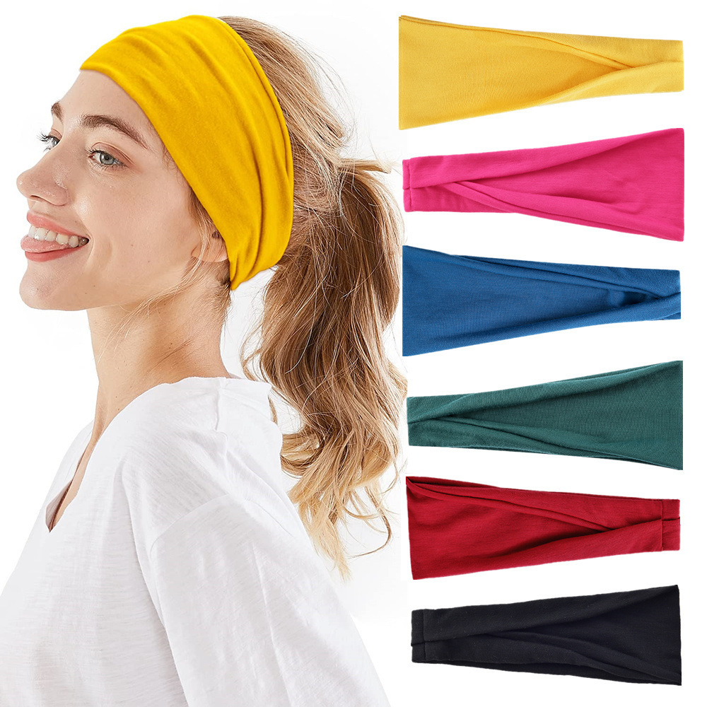 Stretch Strap Yoga - Cor sólida esportes yoga bandana suor-absorvente