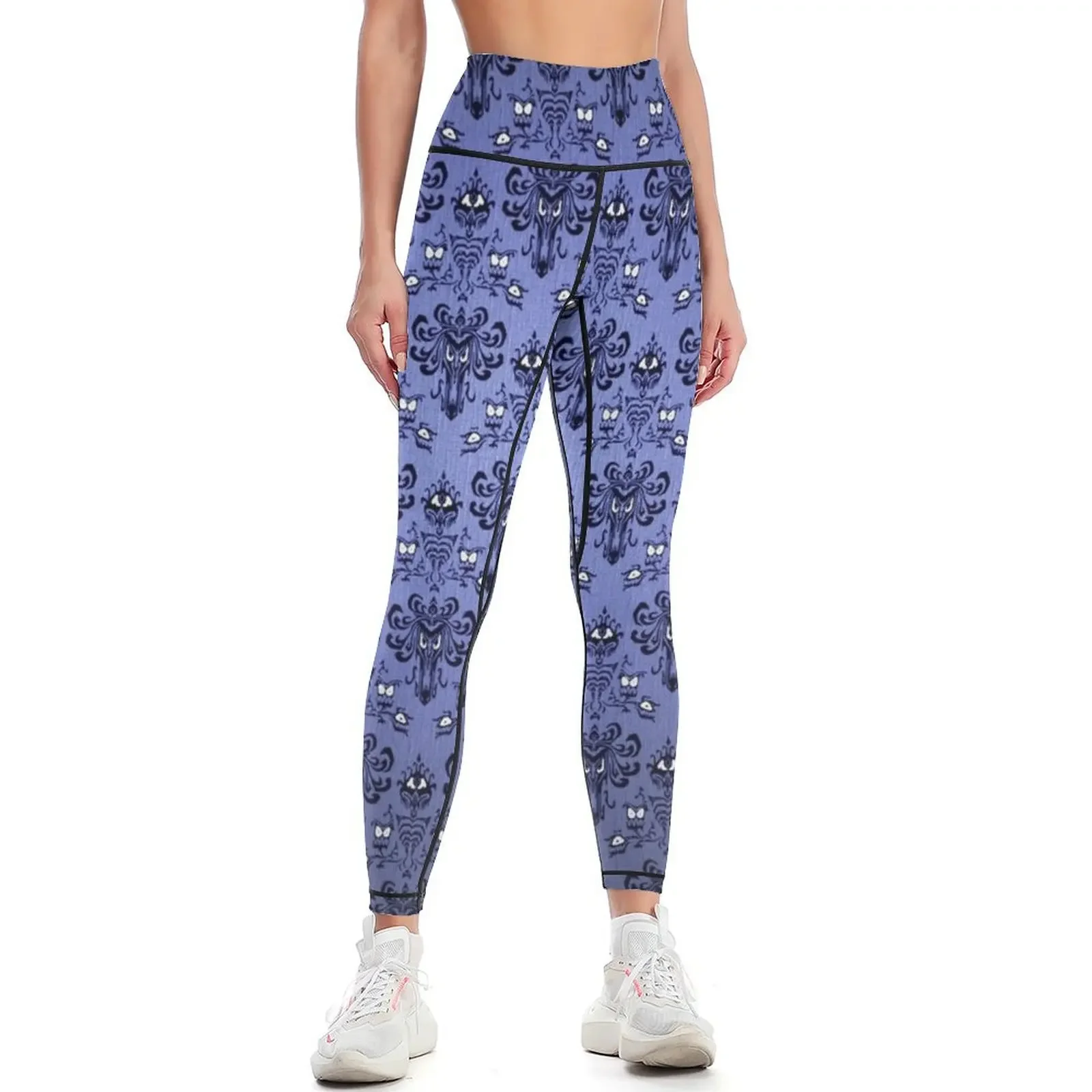 Yoga Fitness Wallpaper - Leggings com Estampa de Mansão Assombrada,