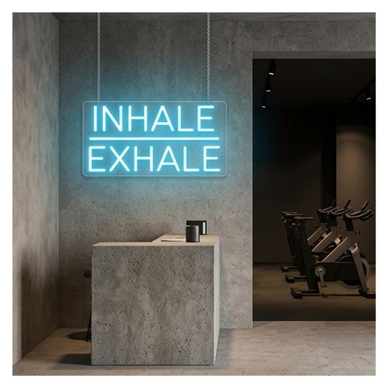 Letreiro luminoso de neon com  - Yoga Fitness Wallpaper avaliação e preço