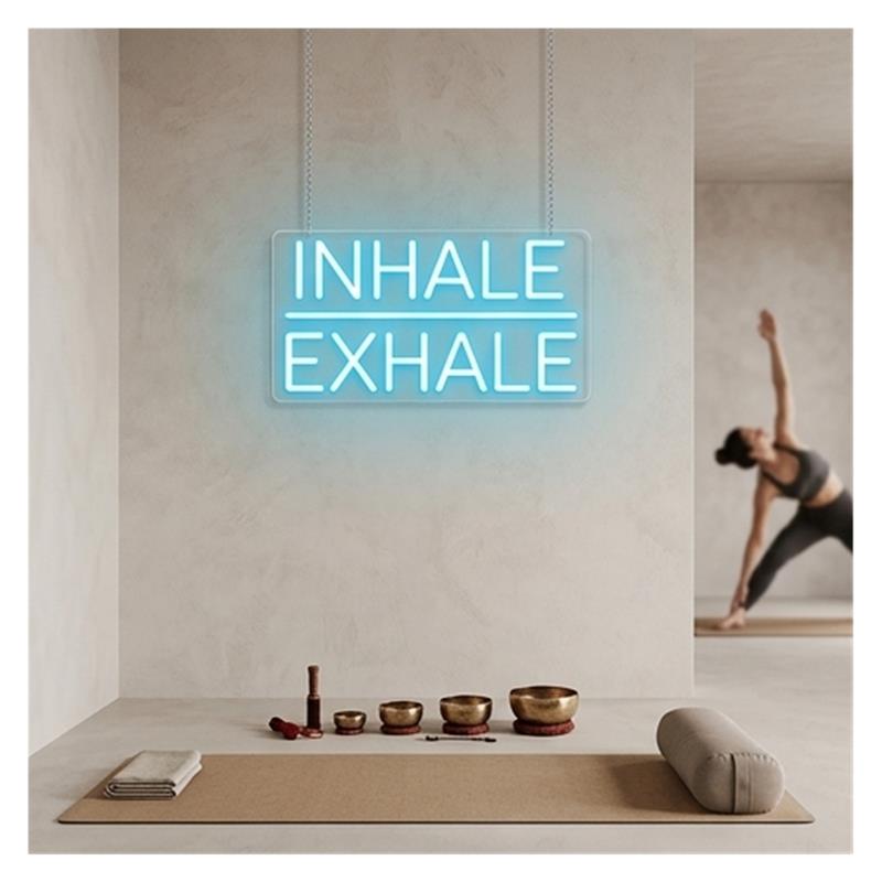 Letreiro luminoso de neon com  - Yoga Fitness Wallpaper avaliação e preço