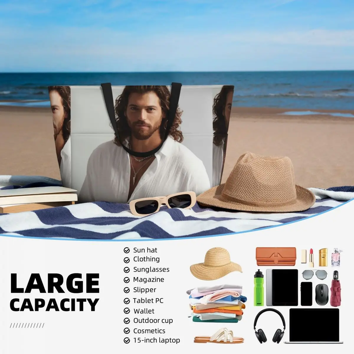 Bolsa tote grande para praia,  - Yoga Fitness Photos avaliação e preço