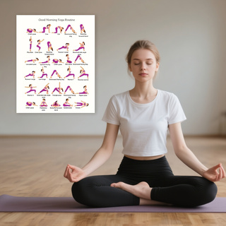 Pôster de prática de ioga, art - Yoga Fitness Wallpaper avaliação e preço