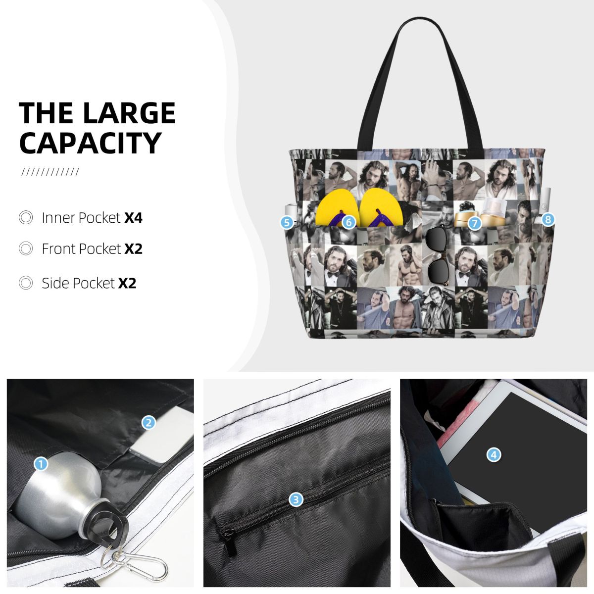 Bolsa tote grande para praia,  - Yoga Fitness Photos avaliação e preço
