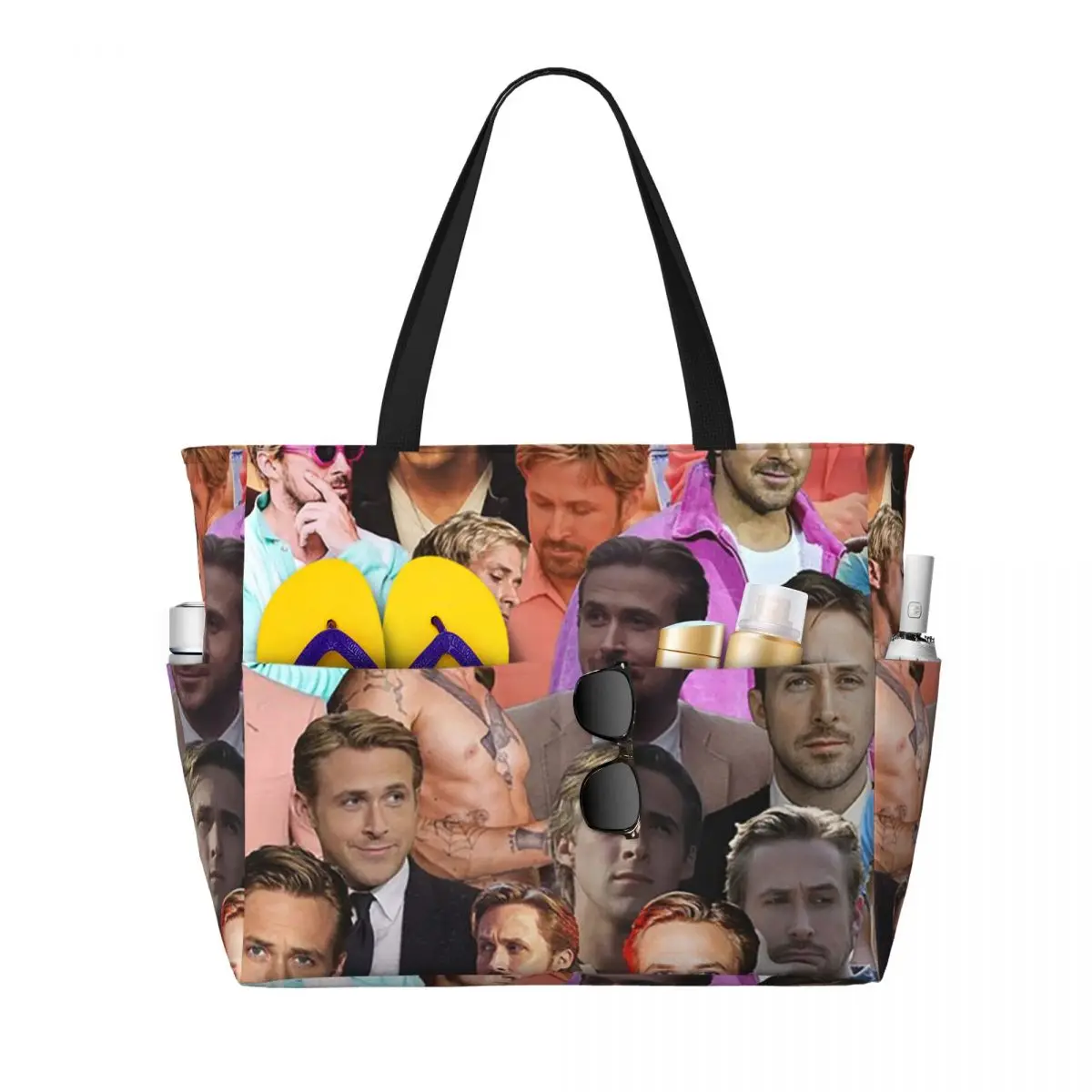 Bolsa tote de praia com colage - Yoga Fitness Photos avaliação e preço