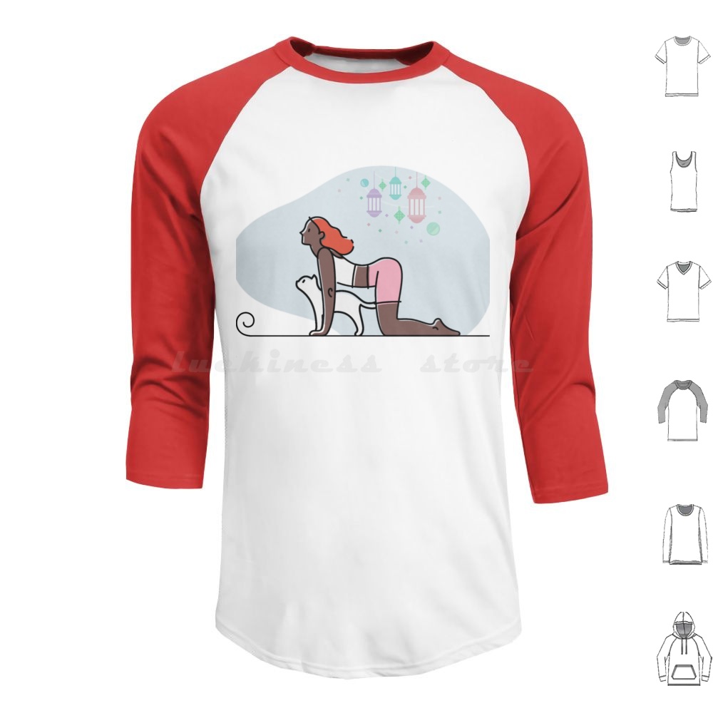 Yoga gato pose hoodies manga l - Yoga Fitness Name avaliação e preço