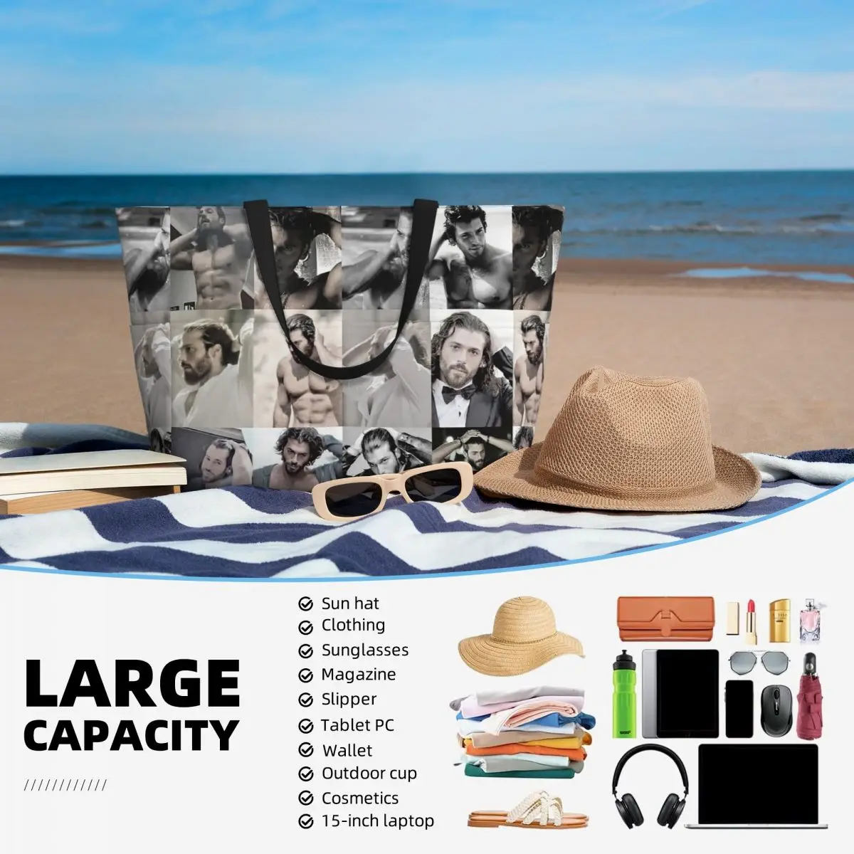 Bolsa tote grande para praia,  - Yoga Fitness Photos avaliação e preço
