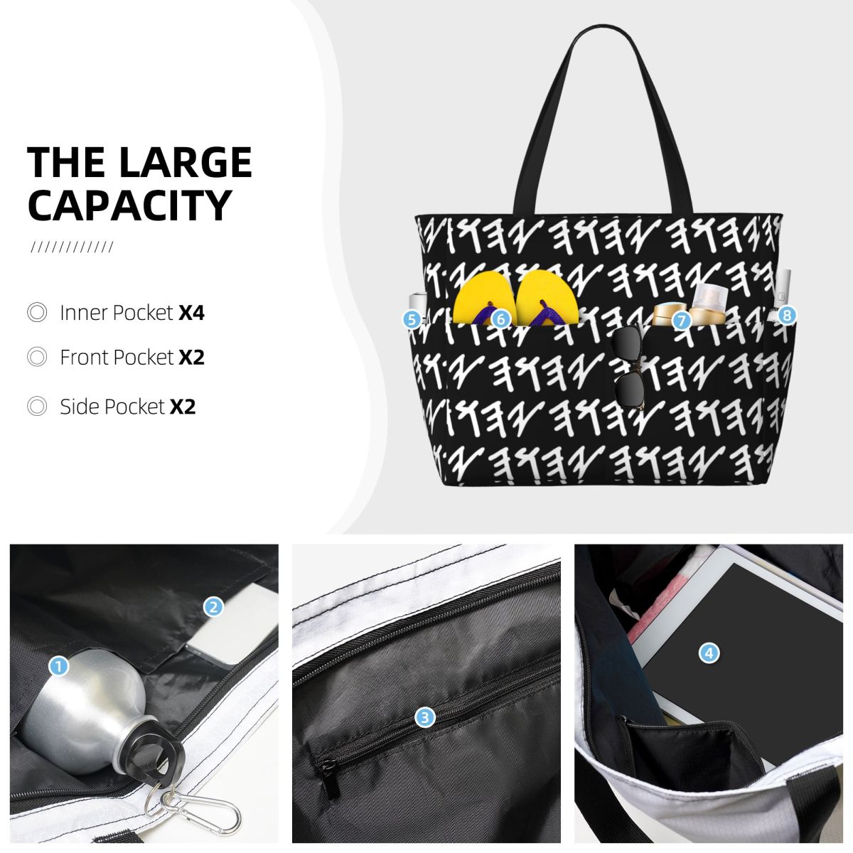 Bolsa tote grande com nome de  - Yoga Fitness Name avaliação e preço