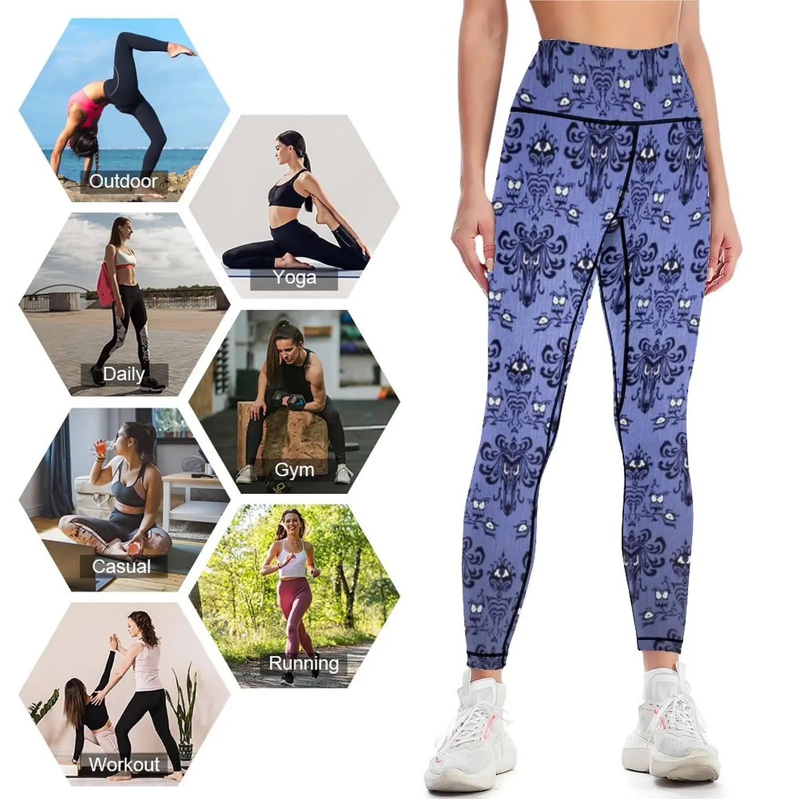 Leggings com Estampa de Mansão - Yoga Fitness Wallpaper avaliação e preço