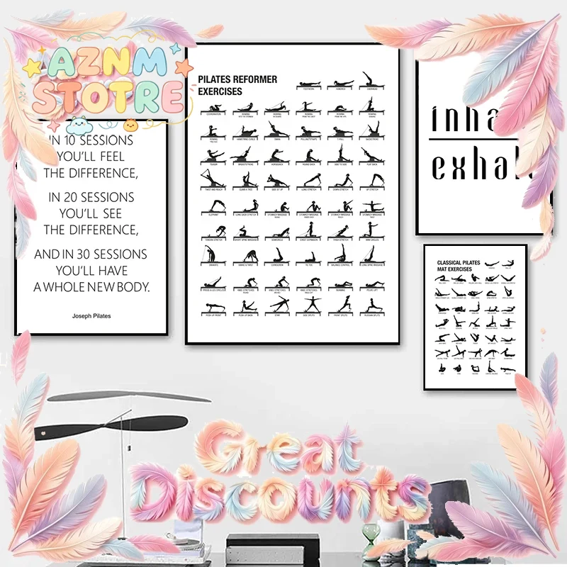 Pôster de Exercícios de Pilate - Yoga Fitness Gifts avaliação e preço
