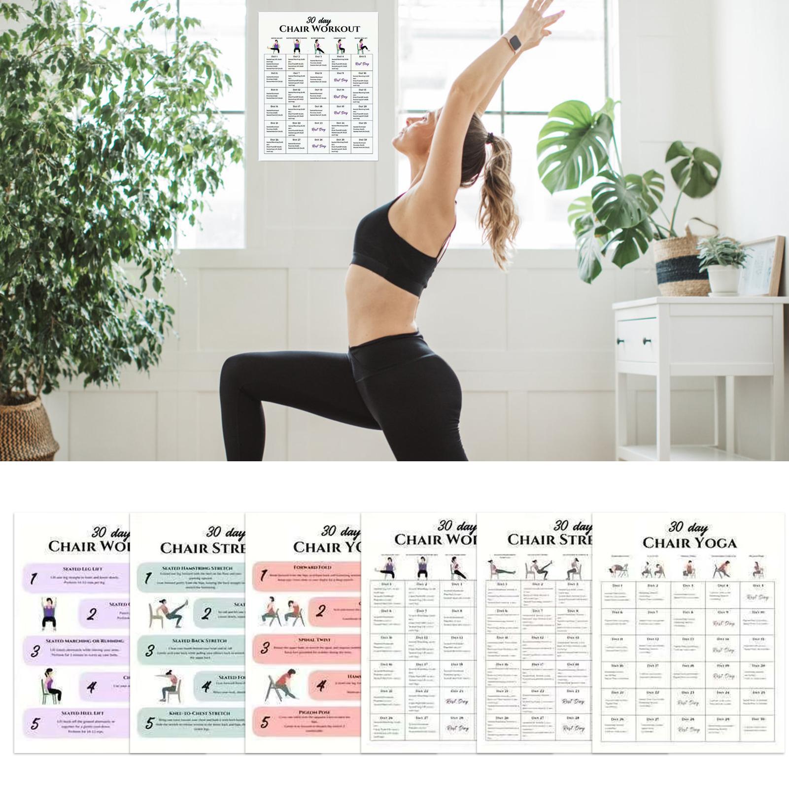 6 peças 30 dias cadeira exercí - Yoga Fitness Wallpaper avaliação e preço